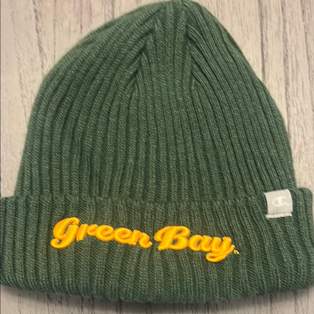 Champion Green and Yellow Knit Hat